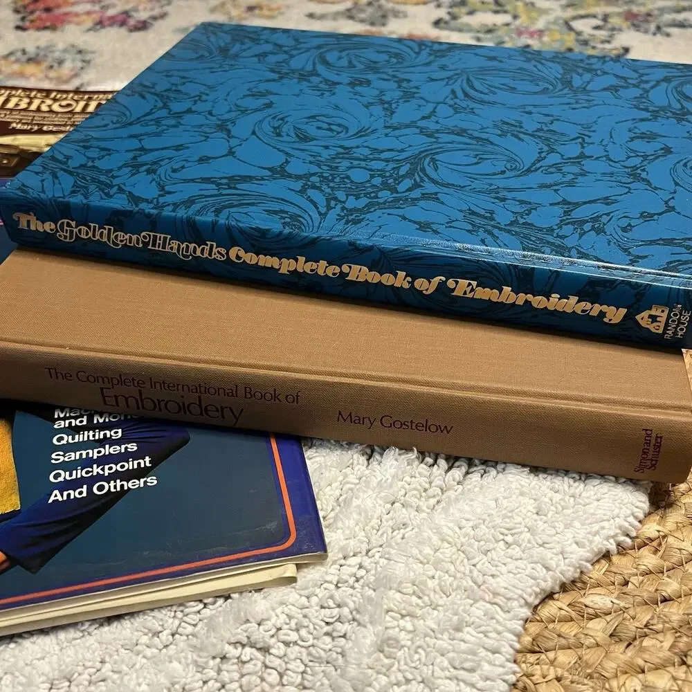 Vintage 1970s Coffee Table Hard Cover Embroidery Books Techniques History Guides